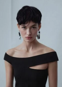 Robe Col Asymétrique -New Trendy Shop 47016716 99