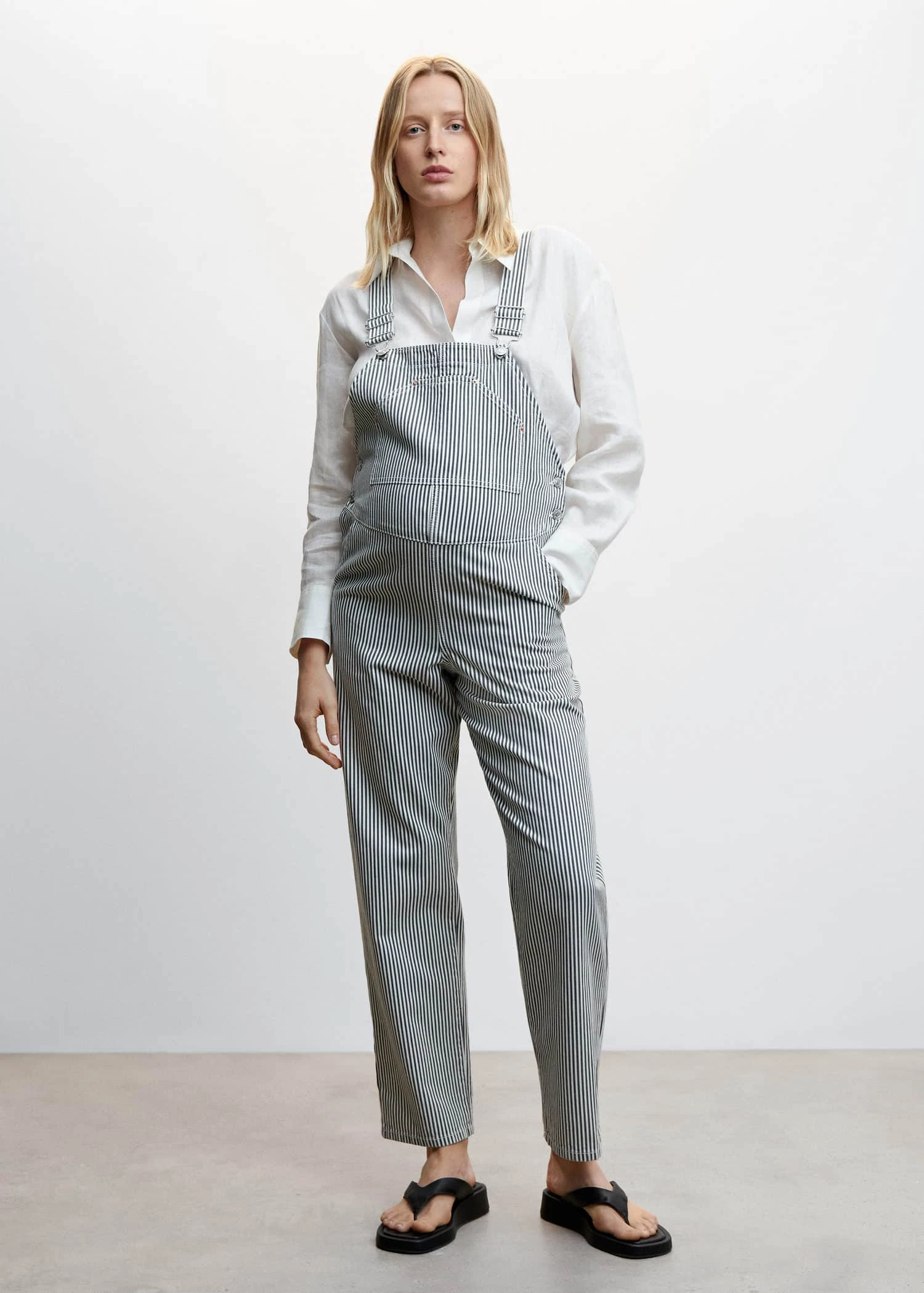 Salopette De Grossesse En Jean Rayures 2 Salopette De Grossesse En Jean Rayures – Image 2