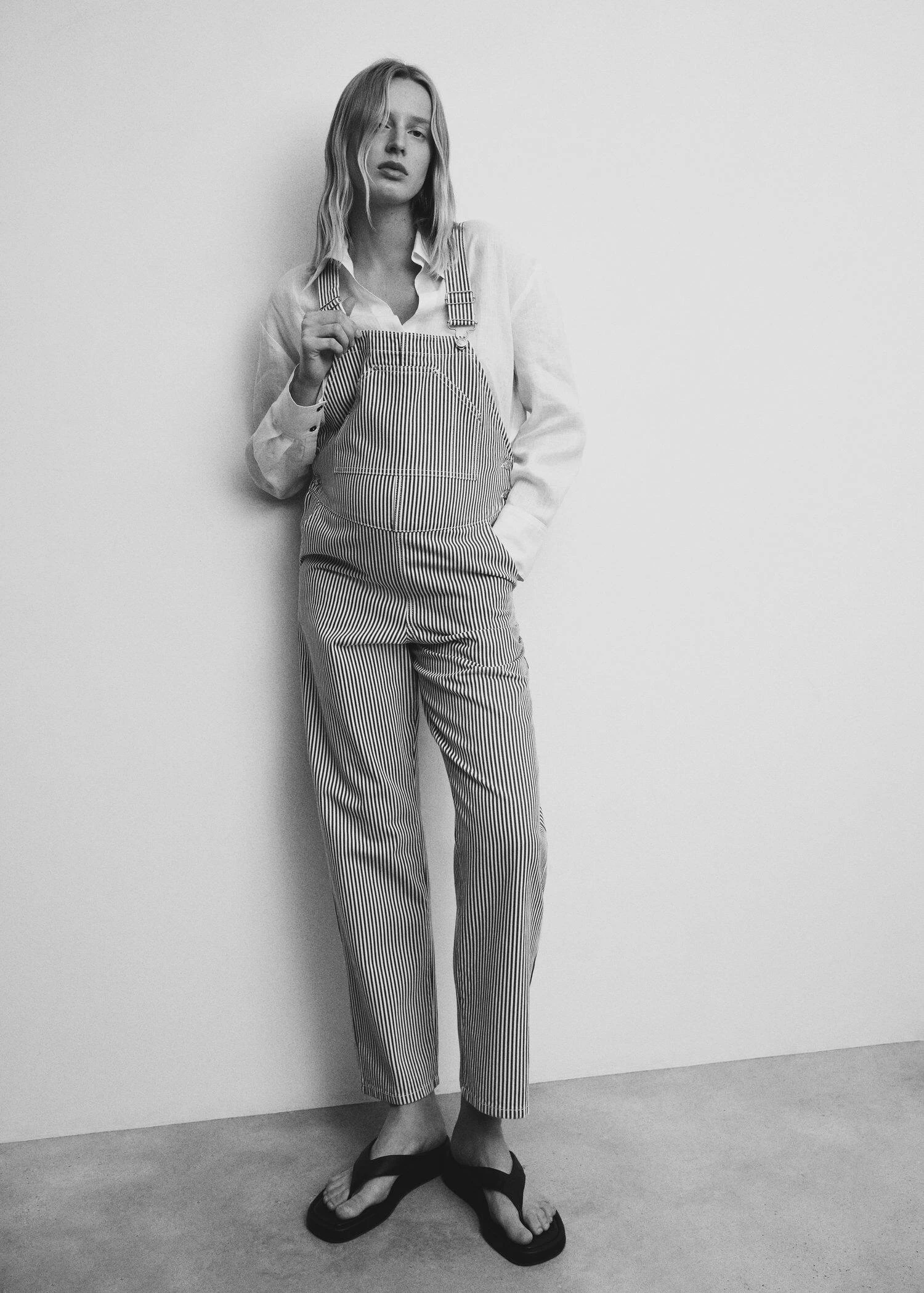 Salopette De Grossesse En Jean Rayures 5 Salopette De Grossesse En Jean Rayures – Image 5