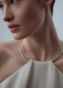 Robe En Satin à Col Rigide -New Trendy Shop 47076712 08 D1