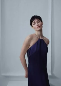 Robe En Satin à Col Rigide -New Trendy Shop 47076712 57