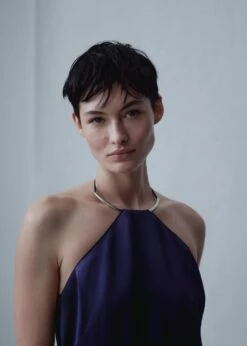 Robe En Satin à Col Rigide -New Trendy Shop 47076712 57 D1