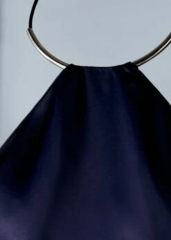 Robe En Satin à Col Rigide -New Trendy Shop 47076712 57 D8