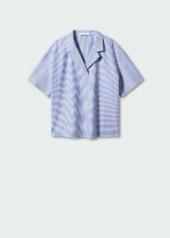 Chemise Rayures Manches Courtes -New Trendy Shop 57000158 56 B