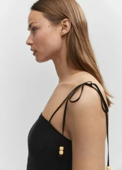 Robe Lin Détails Perles -New Trendy Shop 57000256 99 D1