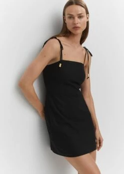 Robe Lin Détails Perles -New Trendy Shop 57000256 99 D2