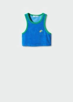 Top Tissu éponge Détail Brodé -New Trendy Shop 57000440 52 B