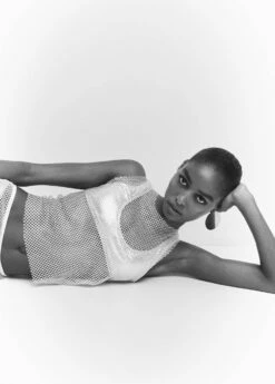 Top Maille Filet Détail Cristal -New Trendy Shop 57001045 01 D2