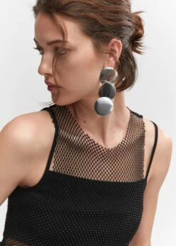 Top Maille Filet Détail Cristal -New Trendy Shop 57001045 99 D1