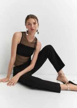 Top Maille Filet Détail Cristal -New Trendy Shop 57001045 99 D2