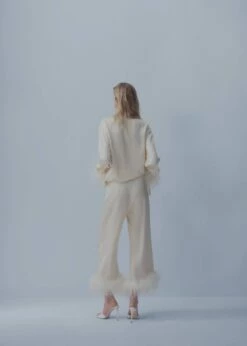 Pantalons Satiné Détail Plumes -New Trendy Shop 57001094 01 R