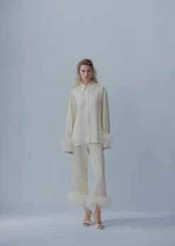 Chemise Satinée Détail Plumes 8 Chemise Satinée Détail Plumes -New Trendy Shop 57001095 01 99999999 01