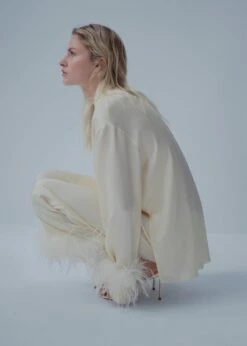 Chemise Satinée Détail Plumes 10 Chemise Satinée Détail Plumes -New Trendy Shop 57001095 01 D1