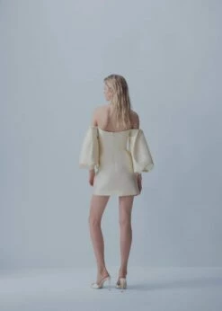 Robe Satin Manches Bouffantes -New Trendy Shop 57001099 01 R