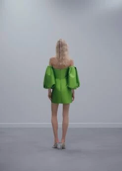 Robe Satin Manches Bouffantes -New Trendy Shop 57001099 40 R