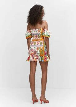 Robe Froncée Manches Bouffantes -New Trendy Shop 57001126 02 R