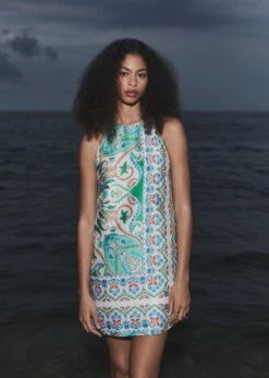 Robe Satinée Paisley -New Trendy Shop 57001132 02 D6