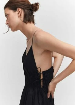 Robe Coton Nœuds Sur Les Côtés -New Trendy Shop 57002892 99 D1