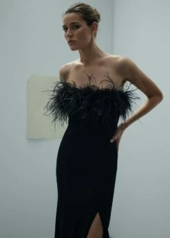 Robe Bustier Détail Plumes -New Trendy Shop 57005154 99