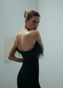 Robe Bustier Détail Plumes -New Trendy Shop 57005154 99 D6