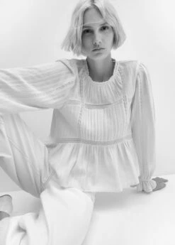 Blouse Brodée Manches Bouffantes 12 Blouse Brodée Manches Bouffantes -New Trendy Shop 57006001 05 D2