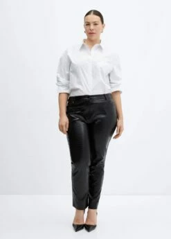 Pantalon Droit Effet Croco -New Trendy Shop 57007722 99 D3