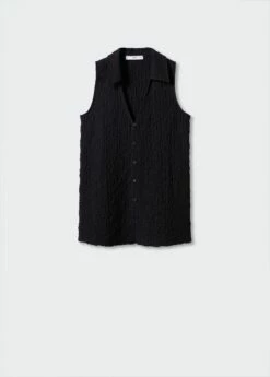 Gilet Texturé Col Polo -New Trendy Shop 57010277 99 B