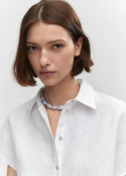 Chemise Lin Manches Courtes -New Trendy Shop 57010719 02 D1