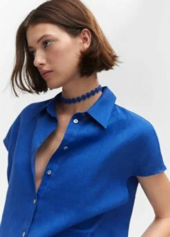 Chemise Lin Manches Courtes -New Trendy Shop 57010719 52 D1