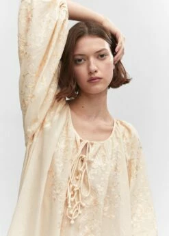 Robe Brodée Manches Bouffantes -New Trendy Shop 57012005 05 D1