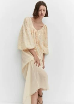 Robe Brodée Manches Bouffantes -New Trendy Shop 57012005 05 D2