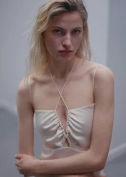 Robe Satinée à Bretelles Croisées -New Trendy Shop 57013277 05 D1