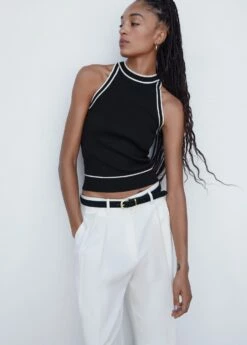 Top Maille Détails Contrastants