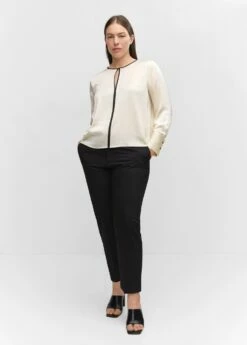 Chemisier Satiné Liserés Contrastants -New Trendy Shop 57013813 05 D3