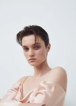 Blouse Satin Col Bénitier -New Trendy Shop 57013823 05 D6