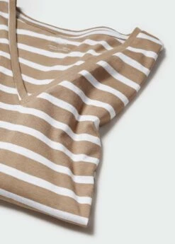 T-shirt Coton Col En V -New Trendy Shop 57014404 06 D8