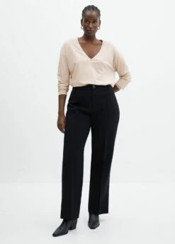 T-shirt Coton Col En V -New Trendy Shop 57014404 08 D3