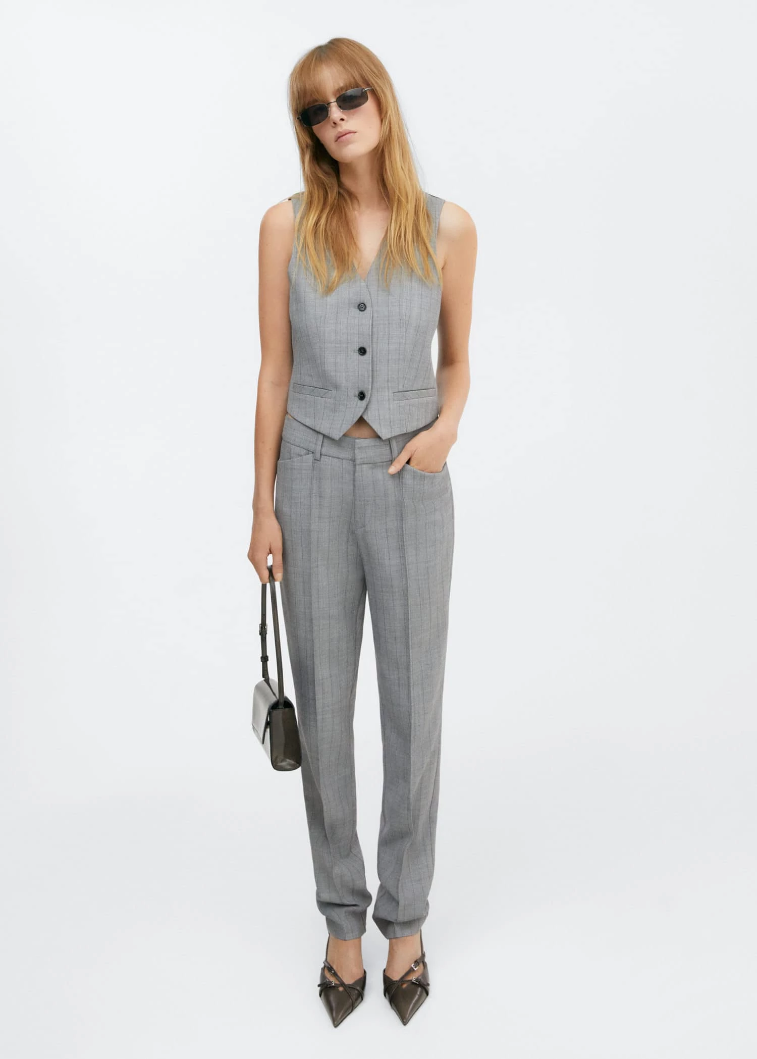 Gilet De Costume à Fines Rayures 2 Gilet De Costume à Fines Rayures – Image 2