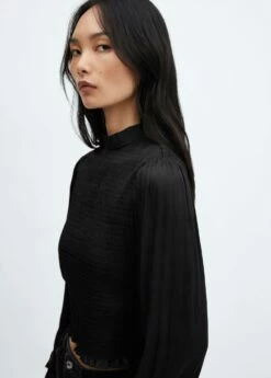 Blouse Froncée Satinée 9 Blouse Froncée Satinée -New Trendy Shop 57017115 99 D1