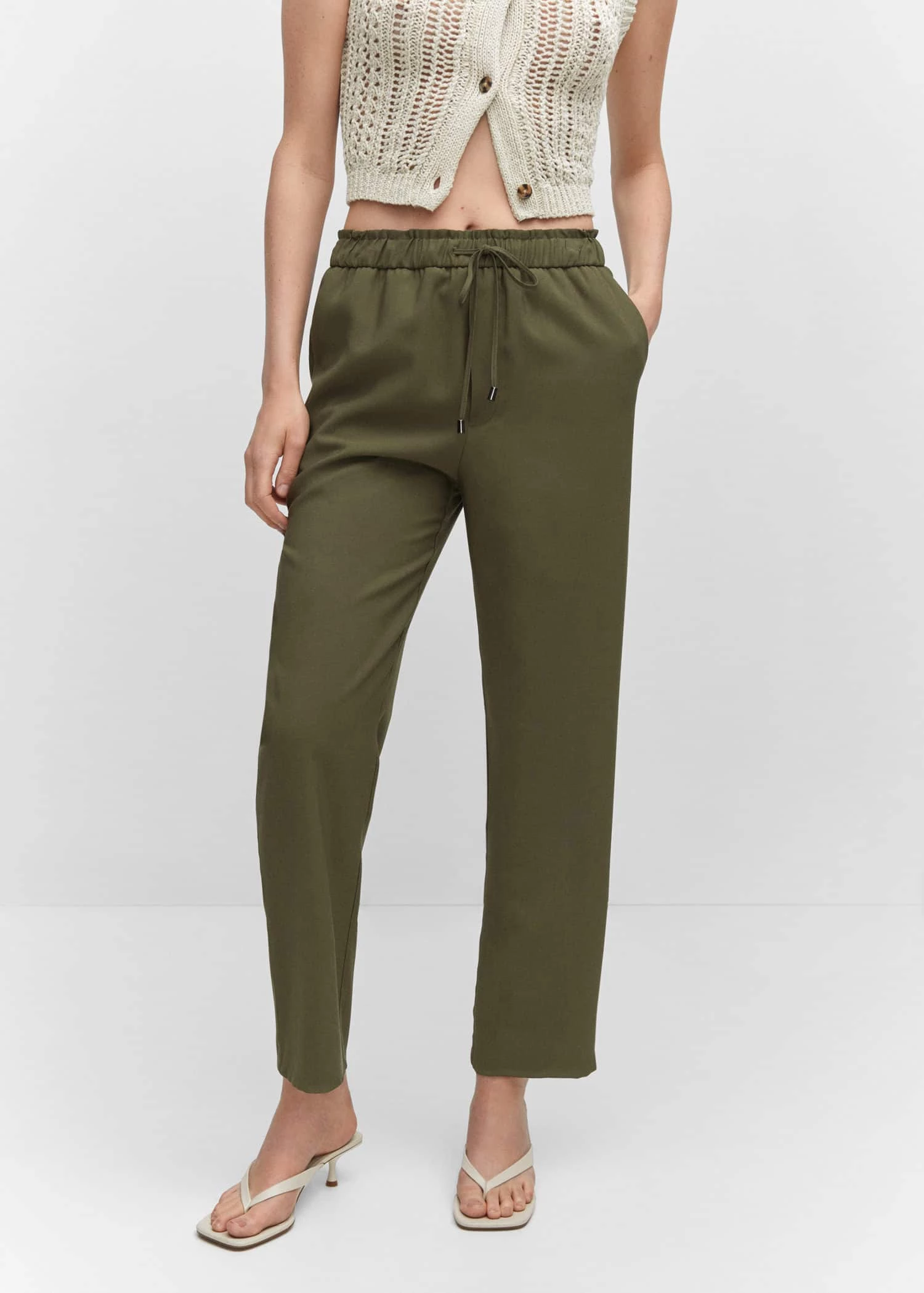 Pantalon Droit Fluide Nœud 12 Pantalon Droit Fluide Nœud – Image 12