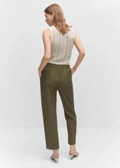 Pantalon Droit Fluide Nœud 33 Pantalon Droit Fluide Nœud -New Trendy Shop 57021176 37 R