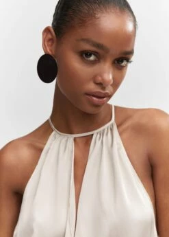 Robe Satinée Emmanchures Américaines -New Trendy Shop 57022884 90 D1