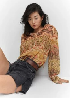 Blouse Imprimée Fermeture Nœud -New Trendy Shop 57023822 15 D2