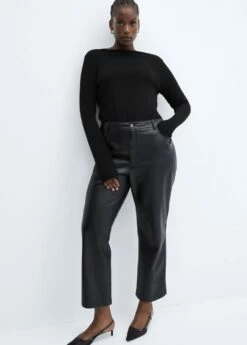 Pantalon Droit Similicuir 24 Pantalon Droit Similicuir -New Trendy Shop 57024408 99 D4