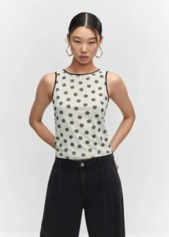 Top Imprimé Ouverture Au Dos