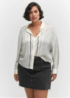 Chemise à Rayures Satinée -New Trendy Shop 57025791 02 D5