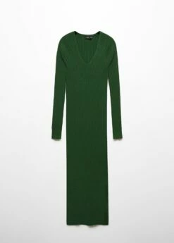 Robe Maille Côtelée Col V -New Trendy Shop 57025795 43 B