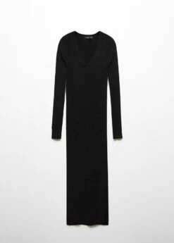 Robe Maille Côtelée Col V -New Trendy Shop 57025795 99 B