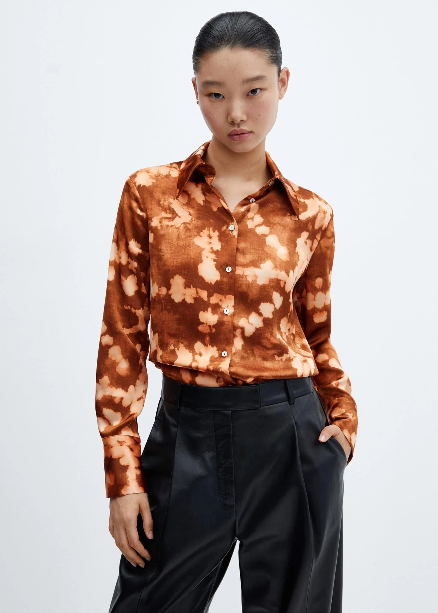 Chemise Satinée Effet Tie And Dye 1 Chemise Satinée Effet Tie And Dye