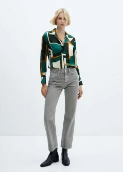 Chemise Satinée En Imprimé Géométrique -New Trendy Shop 57025984 43 99999999 01